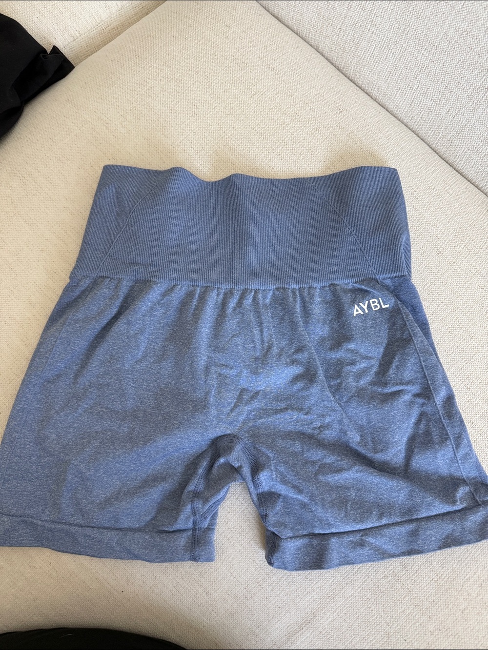 AYBL Heathered Navy Blue High-Waist Bike Shorts